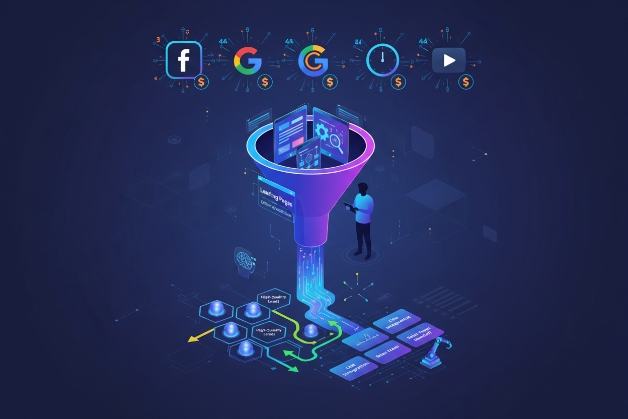 Most agencies “run ads.” Pipeline builds an entire acquisition machine for your business — from the moment someone sees your offer to the moment they book an appointment or purchase.Our system blends human insight with AI automation to drive predictable results: high-quality leads coming in daily, routed correctly, and prepped to convert.Core Components of Pipeline:High-performance paid ads (Meta, Google, TikTok, YouTube)Offer strategy + competitive positioningCustom landing pages and funnelsAI-driven lead 